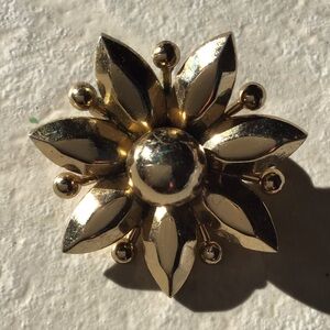 Pair of Gold Floral Pins